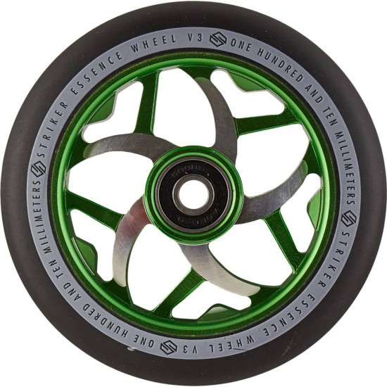  STRIKER Колесо для трюкового самокату Striker Essence V3 Black Pro Scooter Wheel 110 мм Green