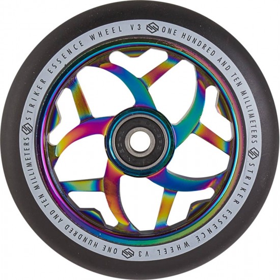  STRIKER Колесо для трюкового самокату Striker Essence V3 Black Pro Scooter Wheel 110 мм Rainbow