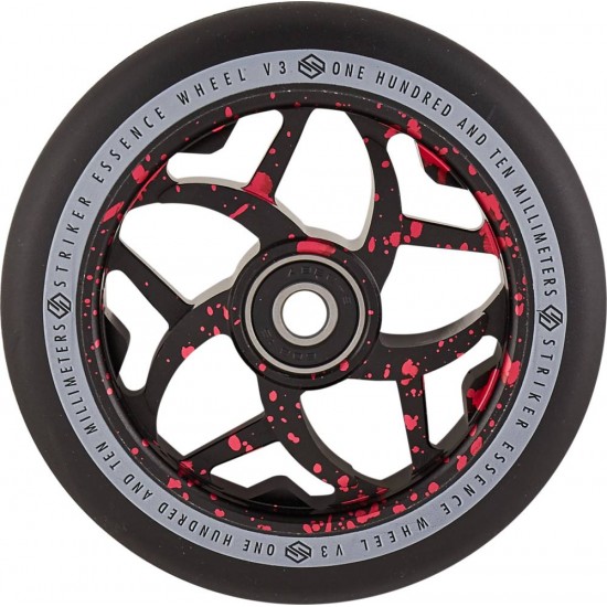  STRIKER Колесо для трюкового самокату Striker Essence V3 Black Pro Scooter Wheel 110 мм Red Splash